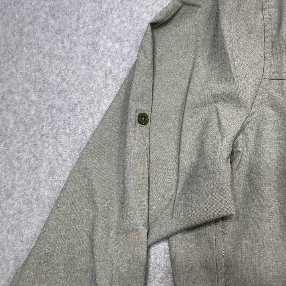 LL Bean Shirt Women XL Deep Olive NFZ Long Sleeve Button Outdoor Hiking Pockets - Picture 10 of 16